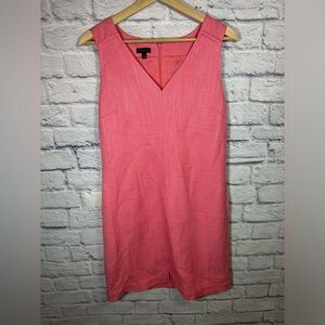 Talbots Women‎ Pink Tweed V-Neck business Sheath Sleeveless Dress size 8